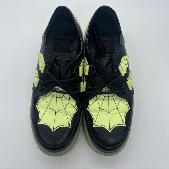 Strange Cvlt Cult Krypt Spider Web Glow in Dark Halloween Gothic Platforms - Picture 7 of 9
